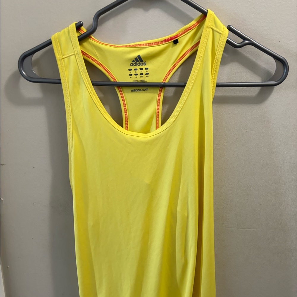 Yellow Adidas Shirt with Zipper Pocket